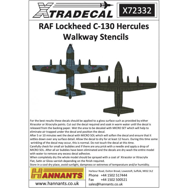 Décal Pochoirs RAF Lockheed C-130 HerculesWalkway. Régimes anciens et actuels [C-130H]