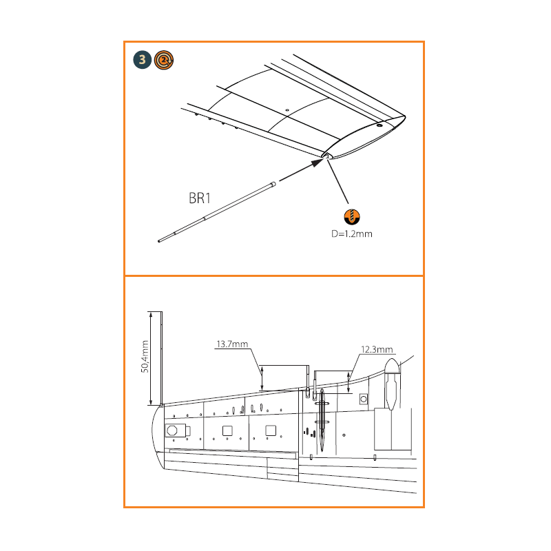 Ensemble en laiton Douglas XA2D-1 Skyshark (2 canons plus courts, 2 canons plus longs, 2 tubes de Pitot)