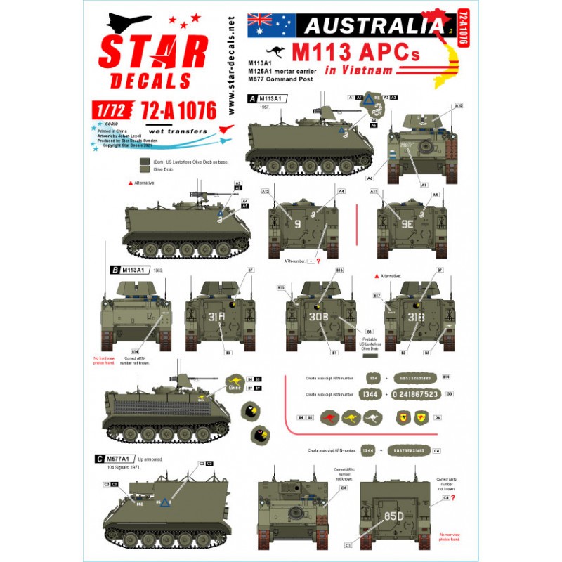 L'Australie au Vietnam 2.Aussie M113 APC. Poste de commandement M113A1, M125A1 et M577.