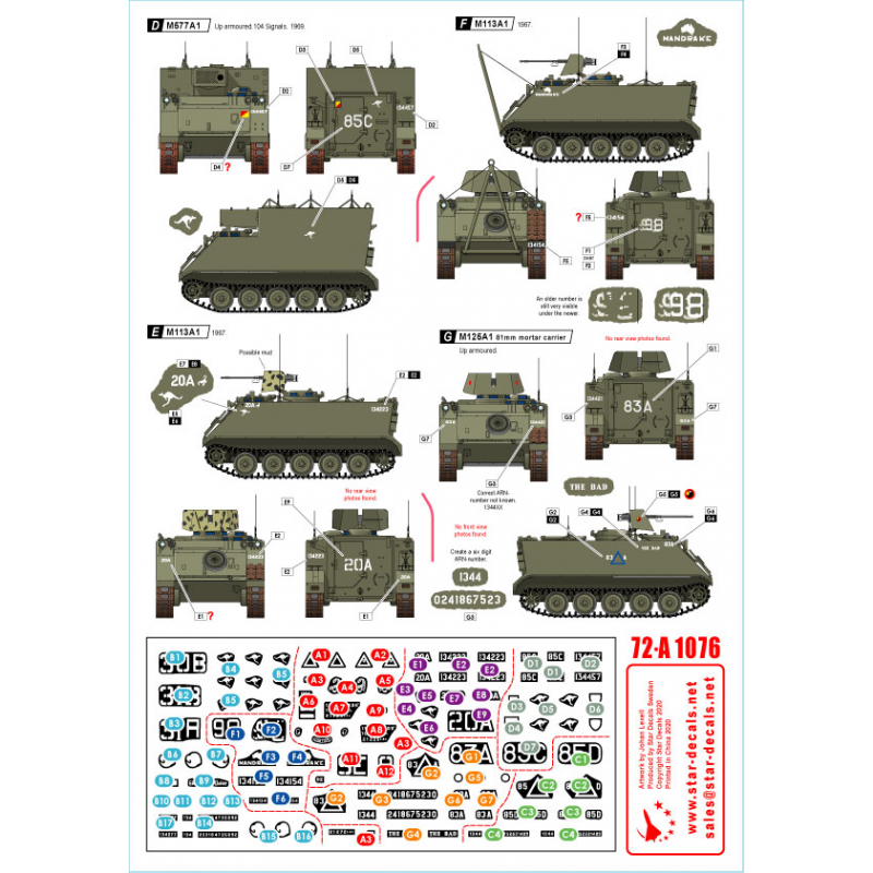 L'Australie au Vietnam 2.Aussie M113 APC. Poste de commandement M113A1, M125A1 et M577.