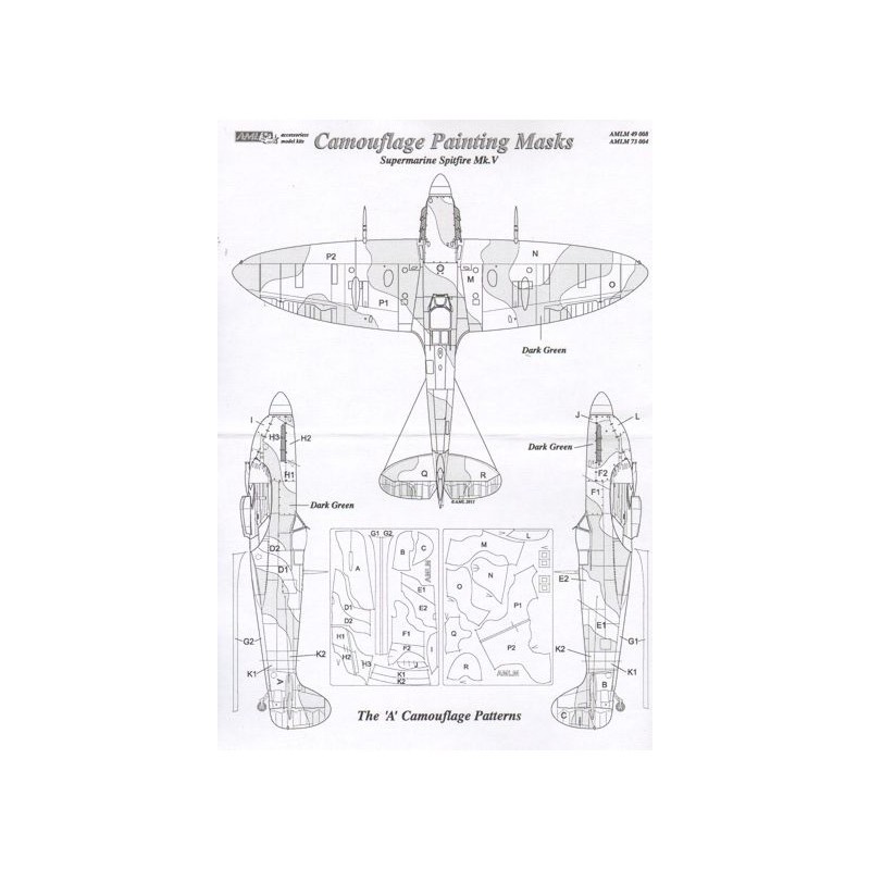 Supermarine Spitfire Mk.V 'A' schéma motifs camouflage peinture masque