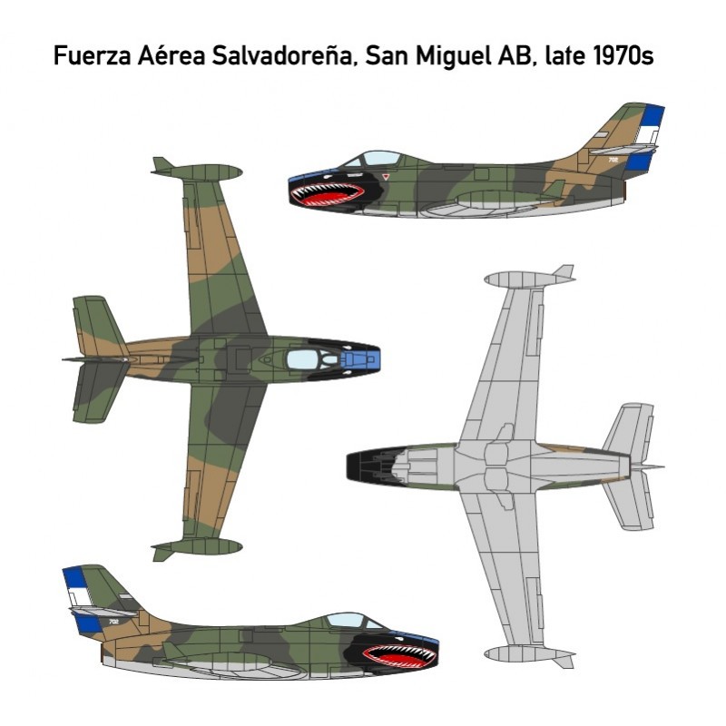 Dassault MD.450 OURAGAN / El Salvador 1 kit plastique, 1 version décalcomanie, SAC