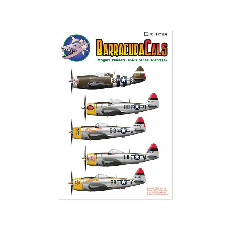 Décal Republic P-47D Thunderbolts du 379th FS/362nd FG Mogin's Maulers ! (5)