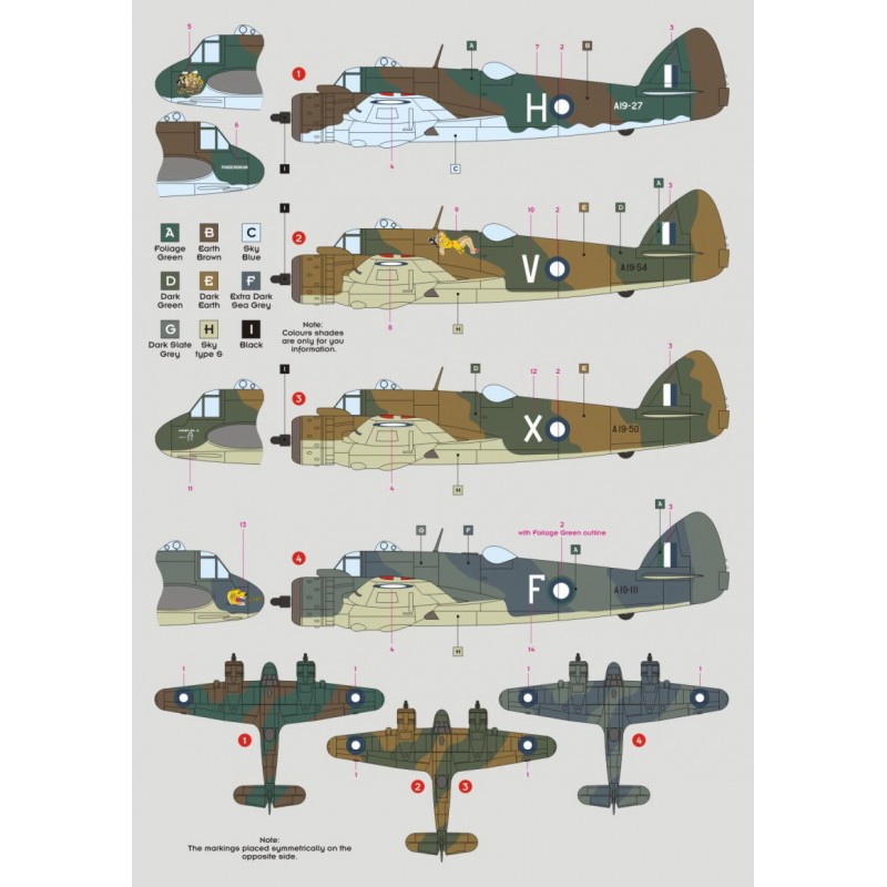 Décal Bristol Beaufighter Mk.I / VI dans le service RAAF réimpression mise à niveau de DKD480011