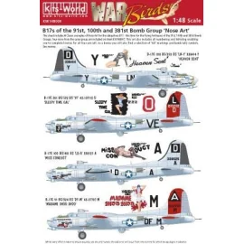 Décal Boeing B-17G Flying Fortress Nose Art des 91e, 100e et 381e BG (4)