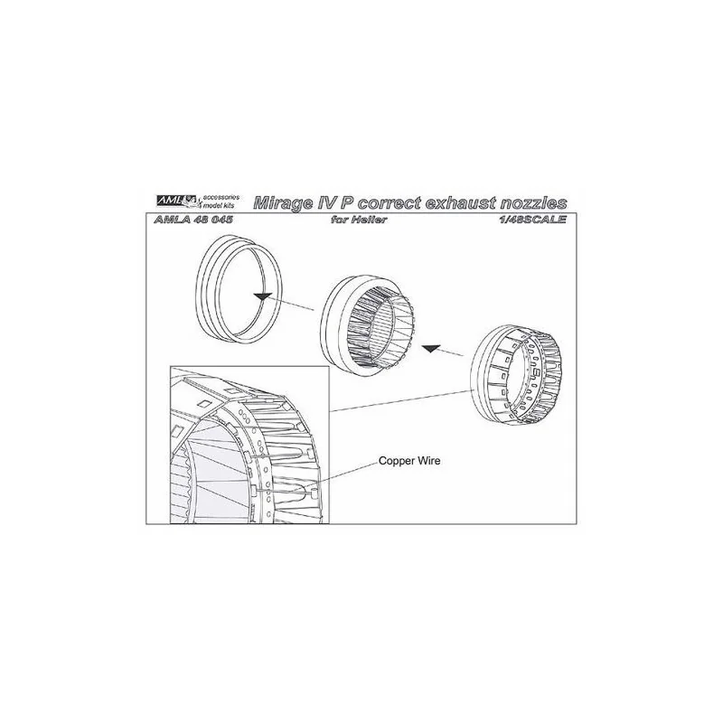 Tuyères d'échappement Dassault Mirage IV (conçues pour être utilisées avec les kits Heller)