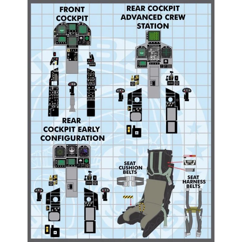 Lockheed-Martin F/A-18E, F/A-18F, F/A-18G Hornet Cockpit Detail Set'