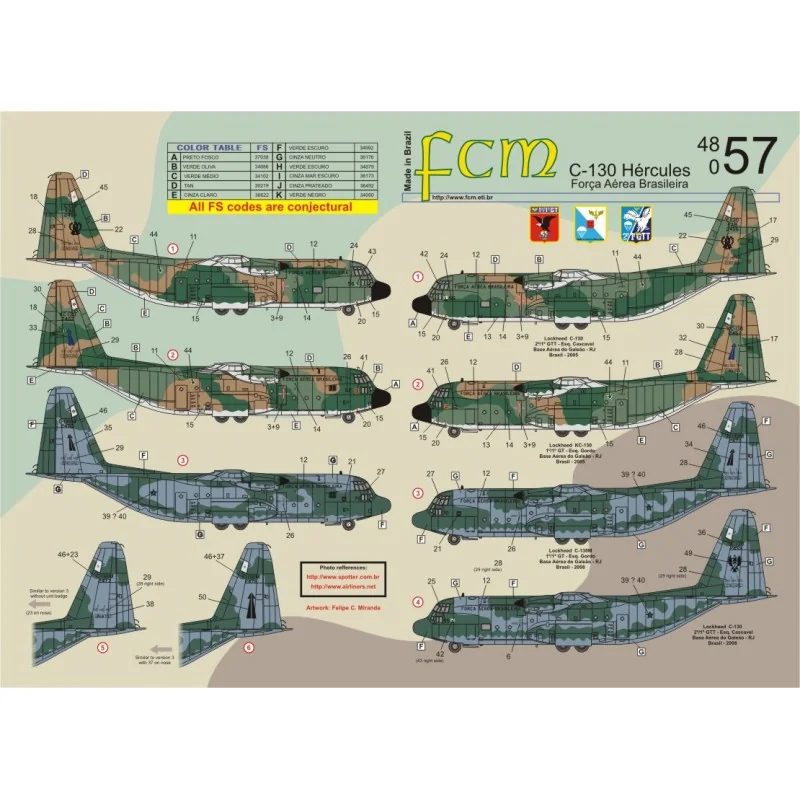 Décal Lockheed C-130 Hercules - Armée de l'air brésilienne [KC-130 C-130M C-130H]