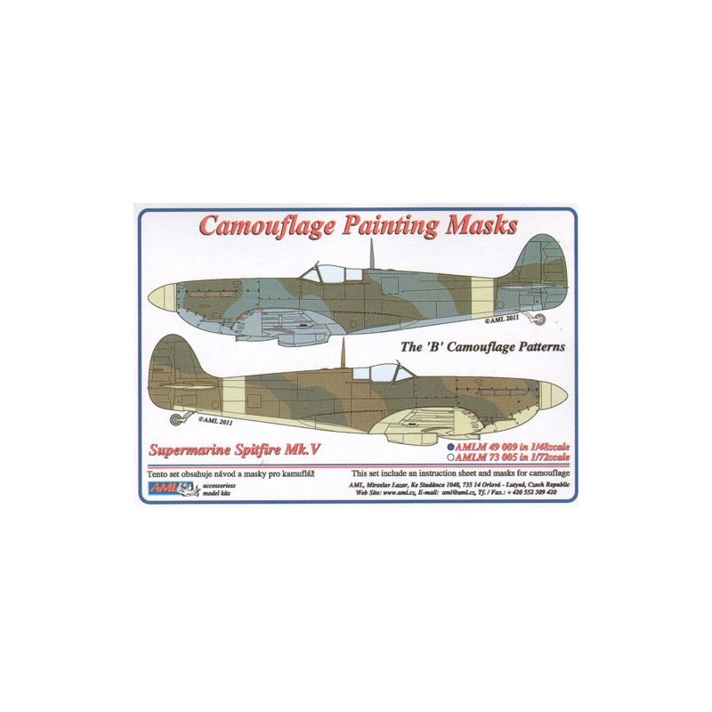 Masque de peinture motif camouflage Supermarine Spitfire Mk.V 'B'