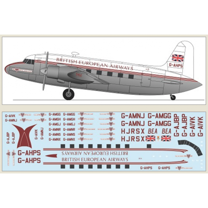 Vickers Viking ??' British European Airways (autocollants sérigraphiés)