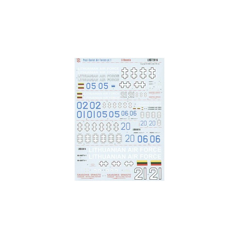 Décal Forces aériennes post-soviétiques : Lituanie. (fiche multi-échelles)