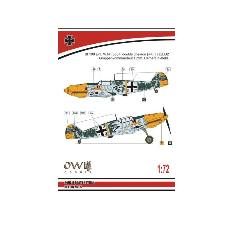 Décal Chasseur de jour Messerschmitt Bf-109E PeilG IV (Ihlefeld)