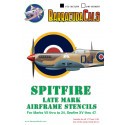 Décal Supermarine Spitfire marque plus tard les pochoirs de la cellule