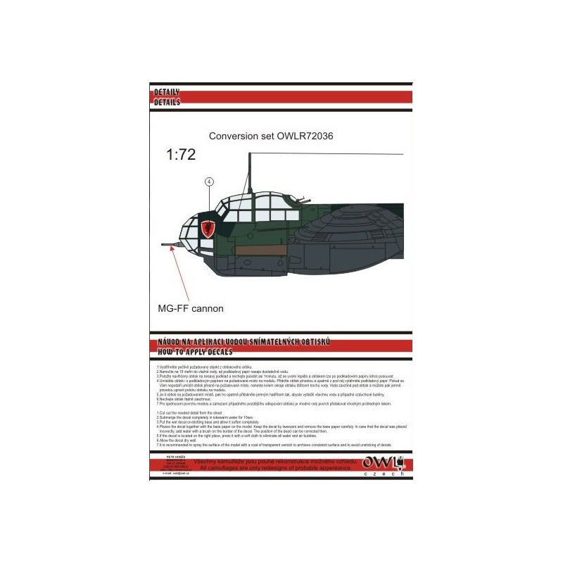 Décal Junkers Ju-88A-4 avec canon MGFF (D4+GM KG 30)