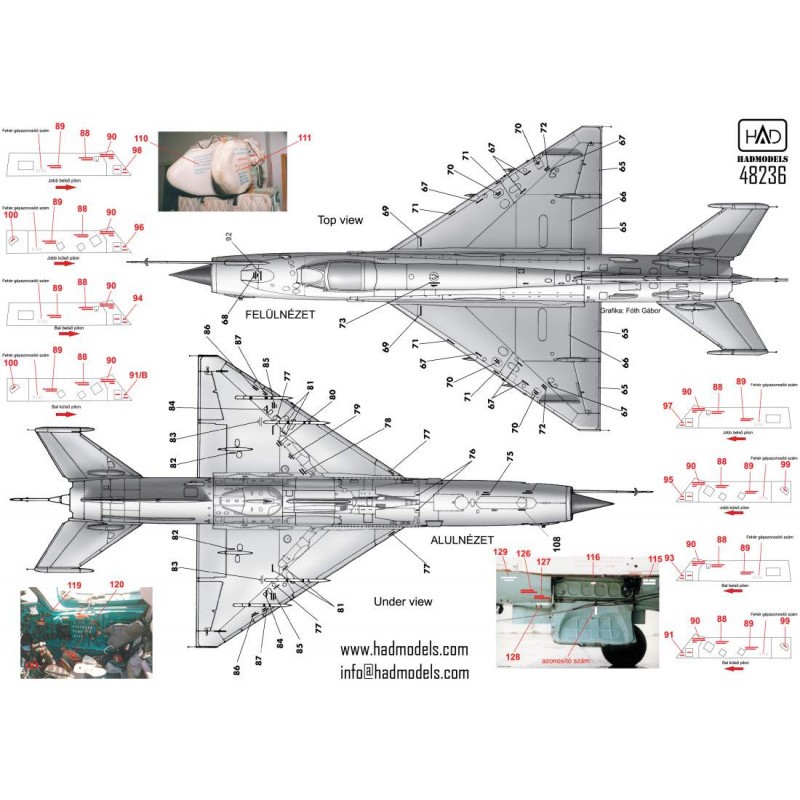 Décal Pochoir Miloyan MiG-21MF/MiG-21Bis 1 Blanc