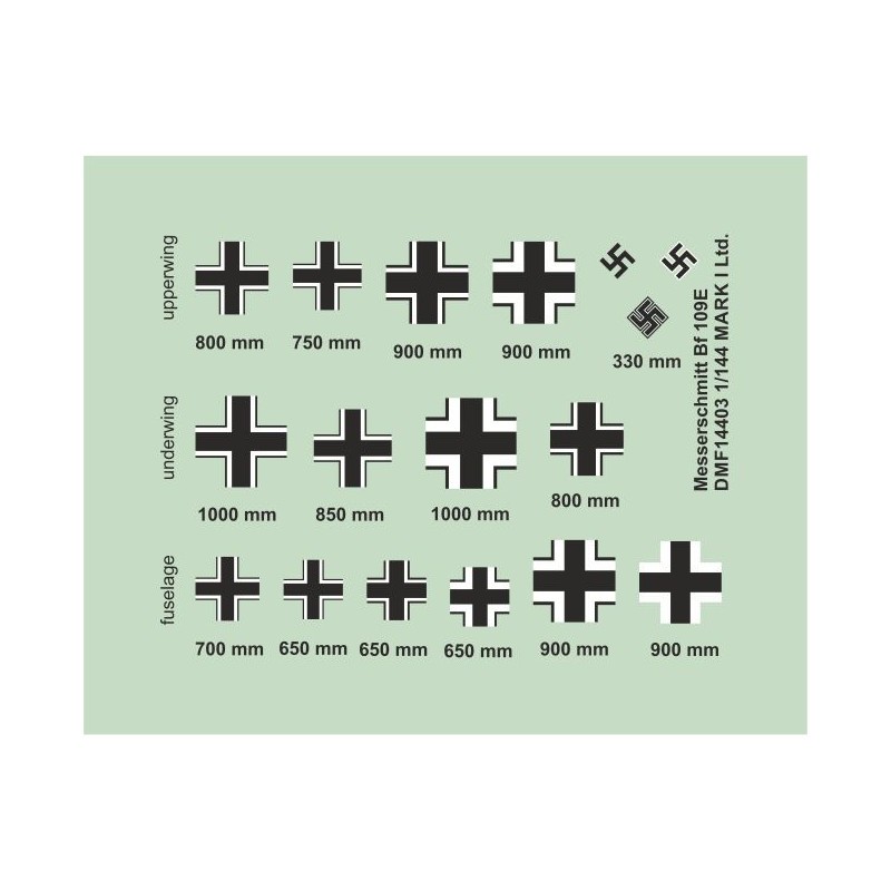 Décal Insigne national Messerschmitt Bf-109E