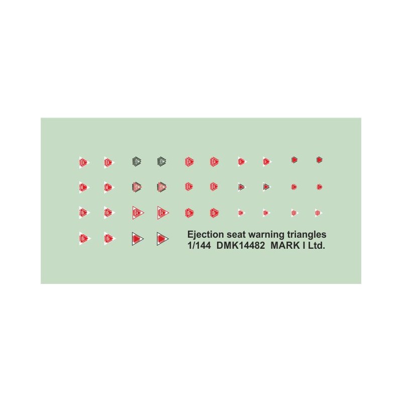 Décal Triangles d'avertissement pour siège éjectable, 2 jeux