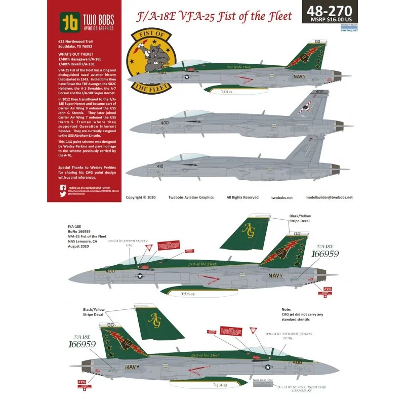 Décal Boeing F/A-18E VFA-25 Premier de la flotte