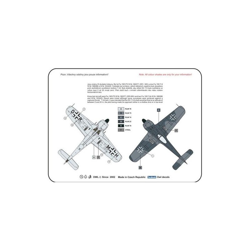 Décal Armement Focke-Wulf Fw-190F-8 SG 113