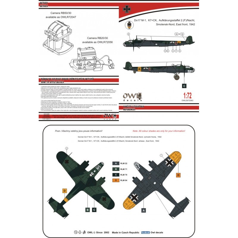 Décal Aukl rer Dornier Do-17M-1 7K+CK