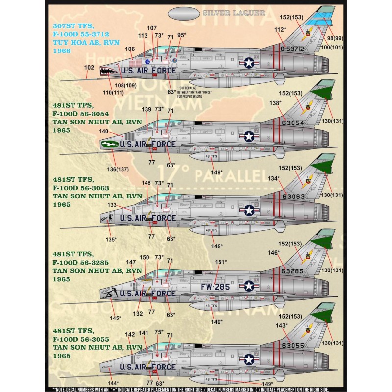 Décal Options nord-américaines du F-100D