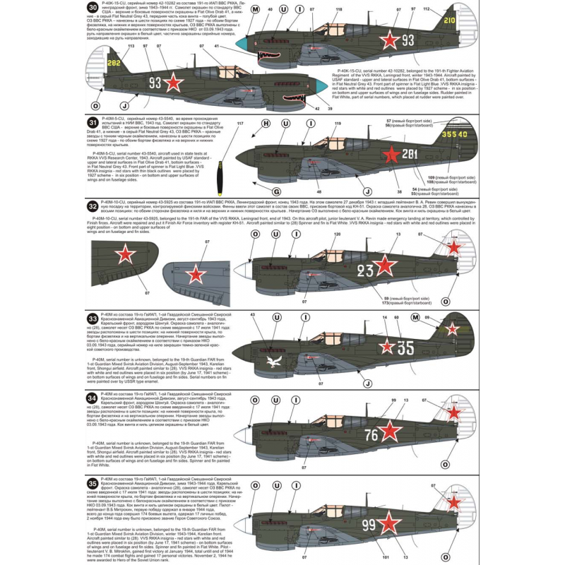 Décal Curtiss P-40 Warhawk CCCP