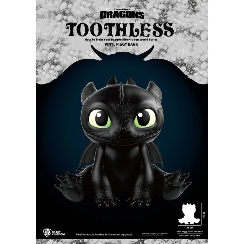 Dragons tirelire Piggy Vinyl Toothless 34 cm