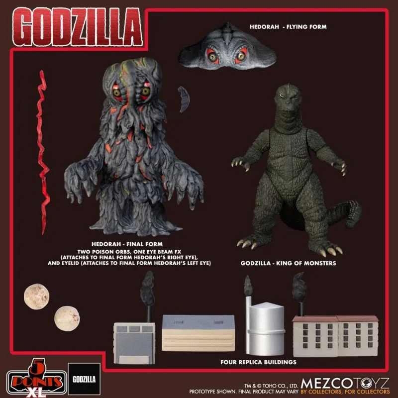 Godzilla vs Hedora figurines 5 Points XL Deluxe Box Set