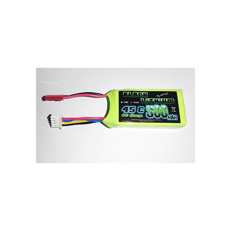 Accu LiPo Black Lithium 500mAh 45C 3S BEC