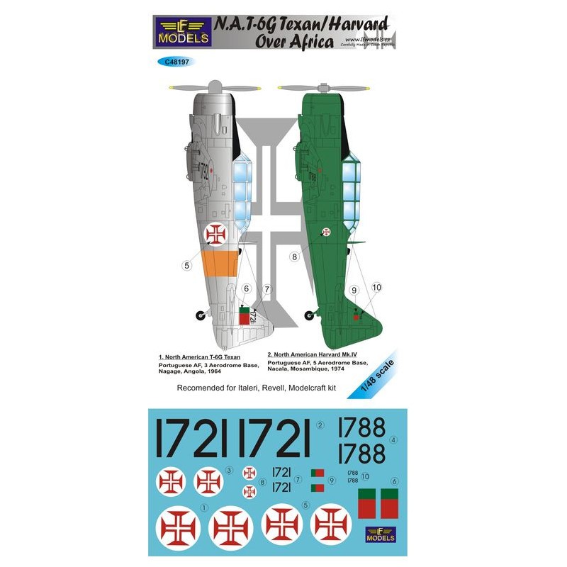 North-American T-6G Texan/Harvard Portugal AF Sur l'Afrique Angola 1964 et Mozambique 1974