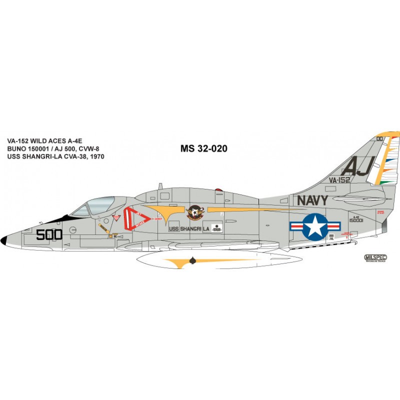 Douglas A-4E Skyhawk VA-152 Wild Aces 1970 USS SHANGRI-LA CVA-38