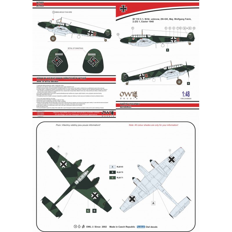 Messerschmitt Bf-110C (W. Falck) 2N+GK (ZG 1)