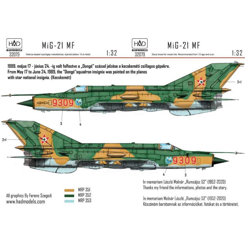 Mikoyan MiG-21MF 9309 Dongo csillaggal