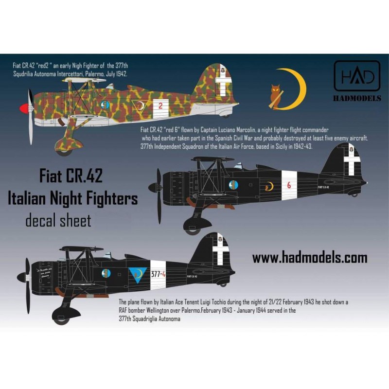 Fiat CR-42 chasseurs de nuit italiens