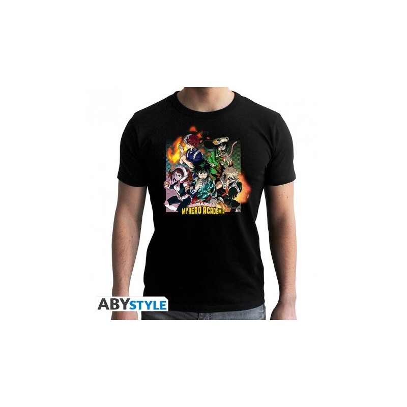 MY HERO ACADEMIA Tshirt Groupe homme MC black new fit