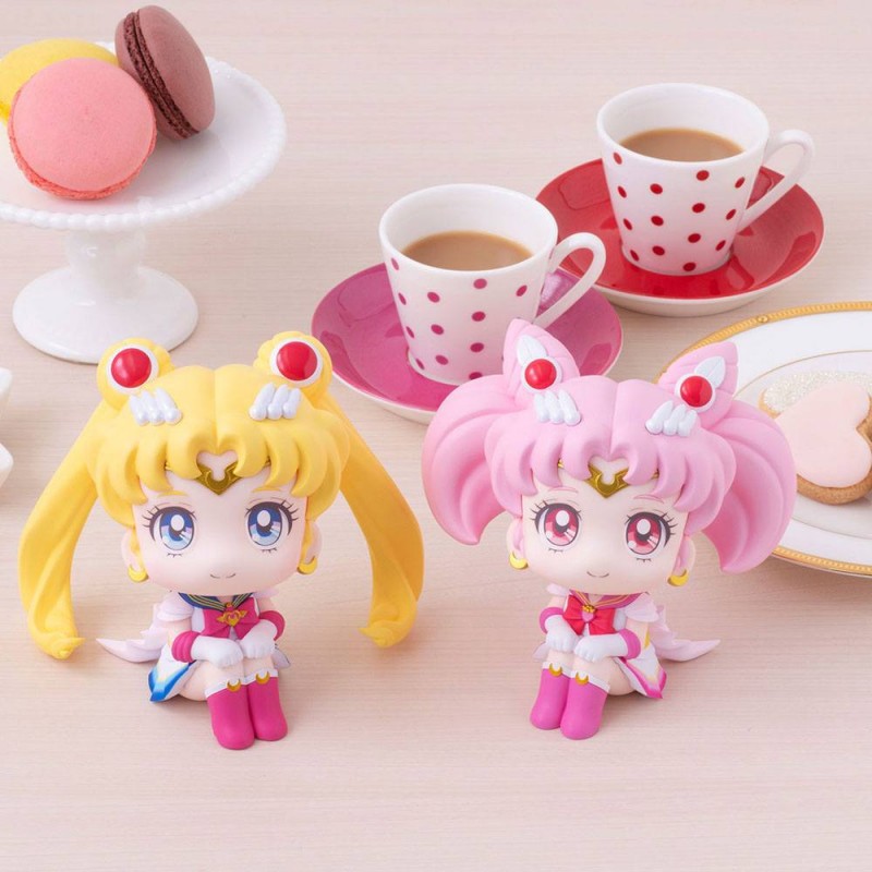 Pretty Guardian Salior Moon statuettes PVC Look Up Super Sailor Moon & Super Sailor Chibi Moon LTD Ver. 11 cm