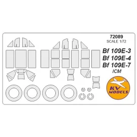 Messerschmitt Bf-109E + masques de roues (conçu pour être utilisé avec les kits ICM ICM72131, ICM72132, ICM72133, ICM72134, ICM7