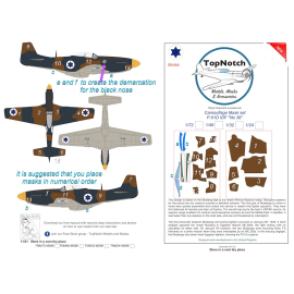 Masque de peinture North-American P-51D Mustang IDF 'No 38' à motif camouflage (conçu pour être utilisé avec les kits Airfix, Ha