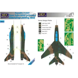 North-American F-100F Super Saber USAF in Vietnam camouflage pattern paint mask type 2 (conçu pour être utilisé avec les kits Es