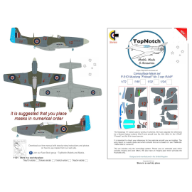 Masque de peinture North-American P-51D Mustang 'Firewall' No 3 sqn RAAF motif camouflage (conçu pour être utilisé avec les kits