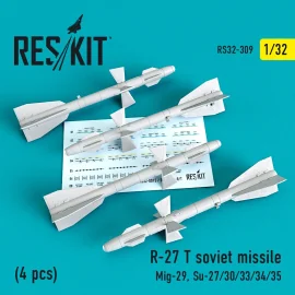 Missile soviétique R-27 T (4 pièces) (Mikoyan MiG-29, Sukhoi Su-27/Su-30/Su-33/Su-34/Su-35) (conçu pour être utilisé avec les ki