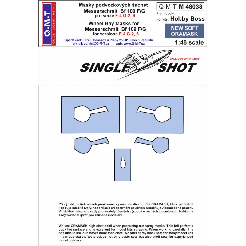 Messerschmitt Bf-109F-4/Bf-109G-2/Bf-109G-6 masques de peinture pour compartiment de roue (conçus pour être utilisés avec les ki