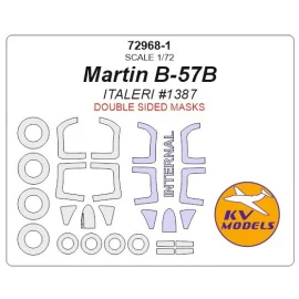 Martin B-57 Canberra Night Hawk - Masques à double face et à roues (conçus pour être utilisés avec les kits Italeri IT1387, IT01