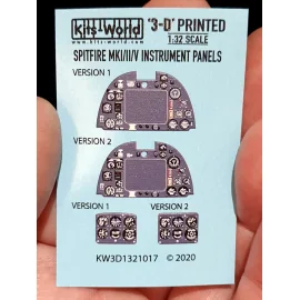 Décalcomanie Tableau de bord 3D couleur. Supermarine Spitfire Mk.I/Mk.II/Mk.V (conçu pour être utilisé avec les kits Hasagawa, H