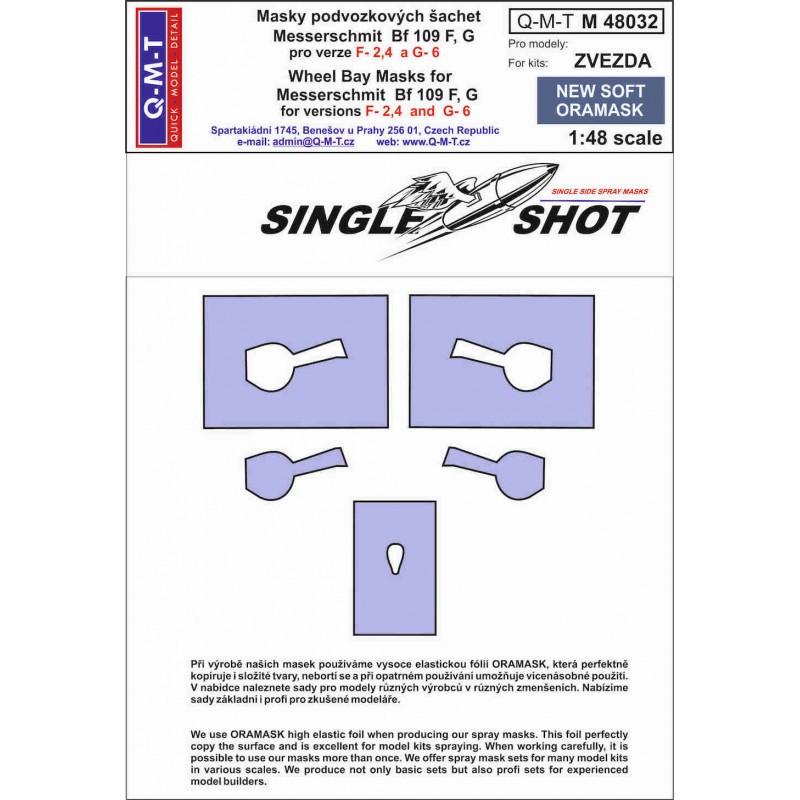 Messerschmitt Bf-109F-2/Bf-109F-4/Bf-109G-6 masques de peinture pour compartiment de roue (conçus pour être utilisés avec les ki
