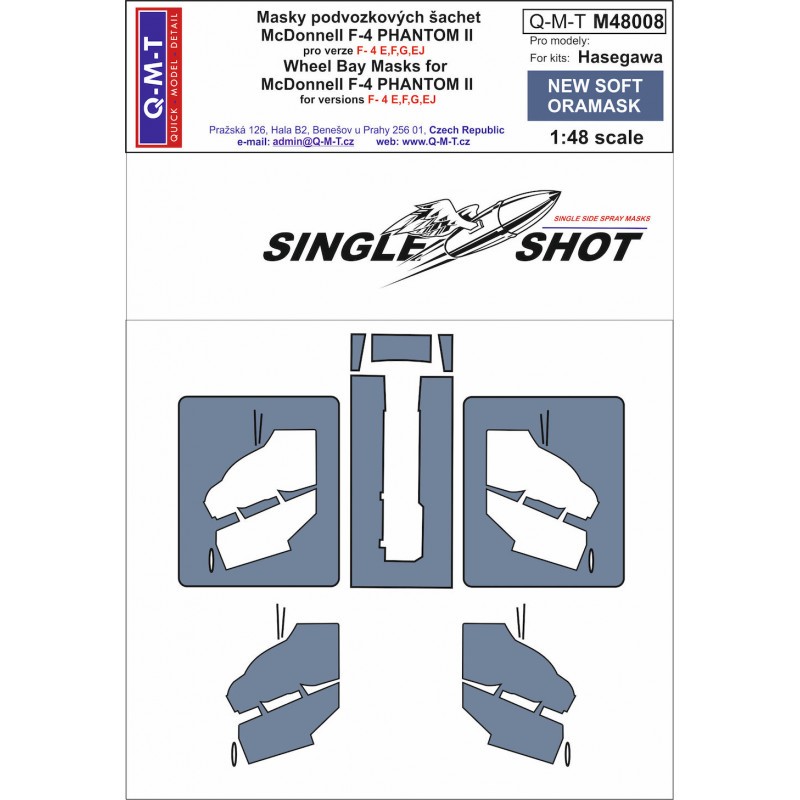 McDonnell F-4E/F-4F/F-4G/F-4EJ Masques de peinture pour compartiment de roue Phantom (conçus pour être utilisés avec les kits Ha