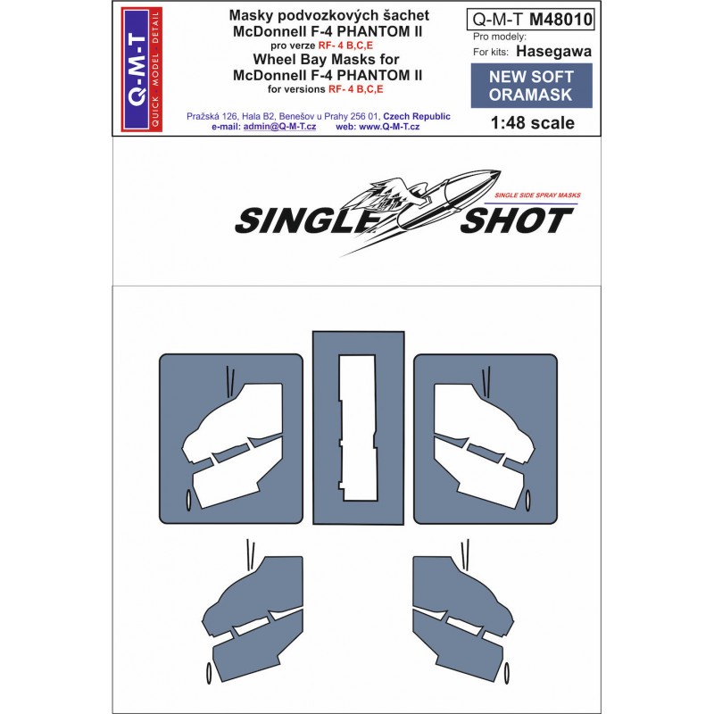 McDonnell RF-4B/RF-4C/RF-4E Masques de peinture pour compartiment de roue Phantom (conçus pour être utilisés avec les kits Haseg