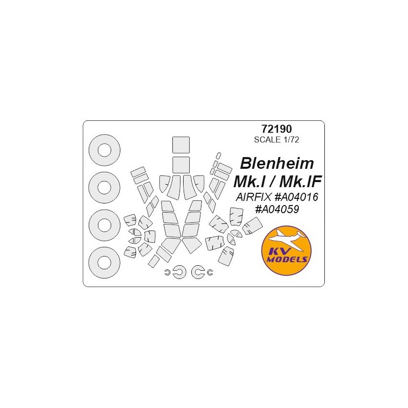 Bristol Blenheim Mk.I + masques de roues (conçus pour être utilisés avec les kits Airfix AX04016, AX04059) + masques de roues [M