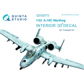 Décalcomanie Intérieur Fairchild A-10C Thunderbolt imprimé en 3D et coloré sur papier autocollant (conçu pour être utilisé avec 