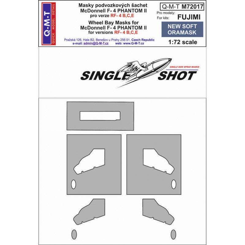 McDonnell RF-4B/F-4C/F-4E Masques de peinture pour compartiment de roue Phantom (conçus pour être utilisés avec les kits Fujimi)